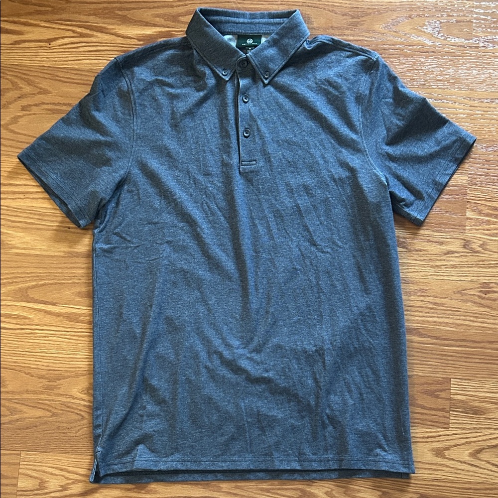 AG Adriano Goldschmeid Green Label Heathered Blue Polo Shirt Men's size M